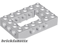 Lego Technic, Brick 4 x 6 Open Center, Light grey