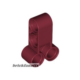   Lego Technic, Pin Connector Perpendicular Double 3L, Dark red
