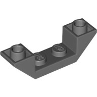 Lego ROOF TILE 1X4, INV., DEG. 45, W/ CUTOUT, Dark grey