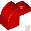 Lego Slope, Curved 2 x 1 x 1 1/3 with Recessed Stud, Red