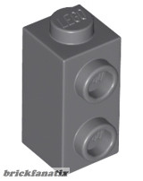 Lego Brick, Modified 1 x 1 x 1 2/3 with Studs on Side, Dark gray