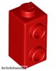 Lego Brick, Modified 1 x 1 x 1 2/3 with Studs on Side, Red