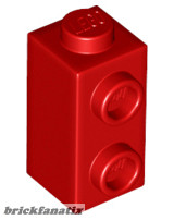 Lego Brick, Modified 1 x 1 x 1 2/3 with Studs on Side, Red