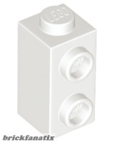 Lego Brick, Modified 1 x 1 x 1 2/3 with Studs on Side, White