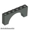 Lego Arch 1 x 6 x 2 - Thick Top with Reinforced Underside, Dark bluish gray