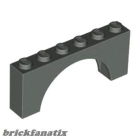   Lego Arch 1 x 6 x 2 - Thick Top with Reinforced Underside, Dark bluish gray