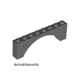 Lego BRICK W. BOW 1X8X2, Dark grey