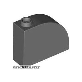 Lego Slope, Curved 3 x 1 x 2 with Hollow Stud, Dark grey