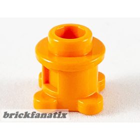   Lego Brick, Round 1 x 1 x 2/3 with Flower Edge (4 Knobs on Base), Orange