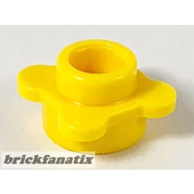 Lego Round 1 x 1 with Flower Edge (4 Knobs / Petals), Yellow