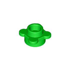   Lego Round 1 x 1 with Flower Edge (4 Knobs / Petals), Bright green