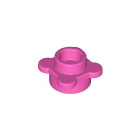   Lego Round 1 x 1 with Flower Edge (4 Knobs / Petals), Dark pink