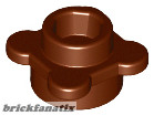 Lego Round 1 x 1 with Flower Edge (4 Knobs / Petals), Reddish Brown