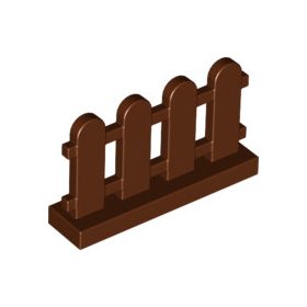 Lego Fence 1 x 4 x 2 Paled (Picket), Reddish brown