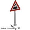 Lego Road Sign Triangle with Train Engine Pattern