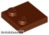 Lego Tile, Modified 2 x 2 with Studs on Edge, Reddish brown