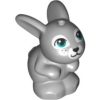 Lego Bunny / Rabbit, Friends, Sitting with Dark Turquoise Eyes, Black Nose and Mouth and White Muzzle Pattern