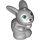 Lego Bunny / Rabbit, Friends, Sitting with Dark Turquoise Eyes, Black Nose and Mouth and White Muzzle Pattern