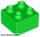 Lego Duplo, Brick 2 x 2, Bright green