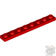 Lego PLATE 1X8, Bright red