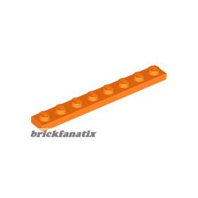 Lego PLATE 1X8, Orange