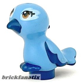   Lego Bird, Mini Doll Style, Feet Joined with Molded Dark Blue Beak, Feathers and Toes and Printed Medium Nougat Eyes with Eyelashes and Bright Light Blue Eye Patches Pattern (Friends Cinnamon / Mimi)