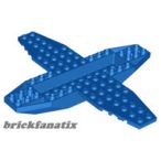   Lego Aircraft Fuselage 4 x 16 x 1 with 2 x 10 Recessed Center and 8 x 4 Wings with Cutaways, 9 Holes, Blue