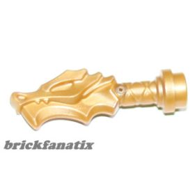   Lego Minifigure, Weapon Sword Hilt with Dragon Head, Pearl gold