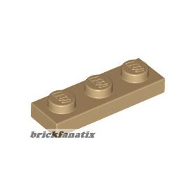 Lego Plate 1 x 3, Dark tan