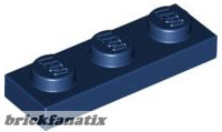 Lego PLATE 1X3, Dark blue