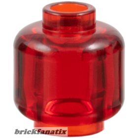 Lego figura Head (Plain) - Hollow Stud, trans red