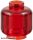 Lego figura Head (Plain) - Hollow Stud, trans red