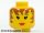 Lego Minifigure, Head Female Brown Hair down Sides, Red Lips Pattern - Blocked Open Stud