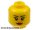 Lego figura head - Minifigure, Head Female Black Thin Eyebrows, Eyelashes, Red Lips, Grin Pattern