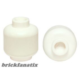 Lego Minifigure, Head (Plain) - Hollow Stud, White
