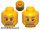 Lego Minifigure, Head Dual Sided Thick Gray Moustache and Eyebrows, Determined / Angry Pattern - Hollow Stud