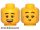 Lego Minifigure, Head Dual Sided Eyebrows, Crow's Feet, Open Mouth Smile / Queasy Expression with Sweat Drop Pattern - Hollow Stud