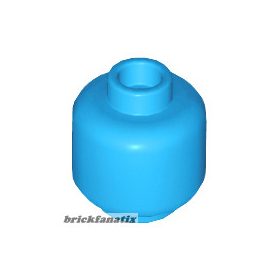 Lego figura Head (Plain) - Hollow Stud, Dark azure
