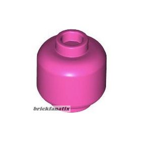 Lego figura Head (Plain) - Hollow Stud, Dark pink