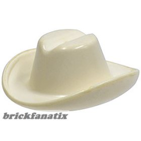 Lego figura Headgear Hat, Cowboy, White