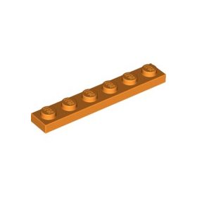 Lego PLATE 1X6, Bright orange