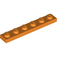 Lego PLATE 1X6, Bright orange