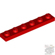 Lego PLATE 1X6, Bright red