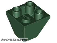 Lego Slope, Inverted 45 2 x 2 Double Convex, Dark green