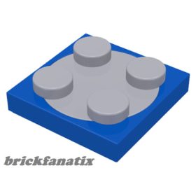 Lego TURN PLATE 2X2, Blue + Light grey