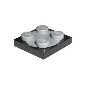 Lego TURN PLATE 2X2, Black + Light grey