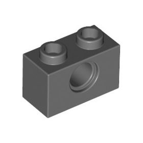 Lego TECHNIC BRICK 1X2, Ø4.9, Dark grey