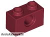 Lego TECHNIC BRICK 1X2, Ø4.9, Dark red