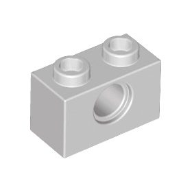 Lego TECHNIC BRICK 1X2, Ø4.9, Light grey