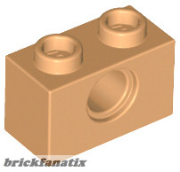 Lego TECHNIC BRICK 1X2, Ø4.9, Medium nougat
